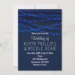 Blaue leuchtende Lichterkette Hochzeitseinladungen Einladung