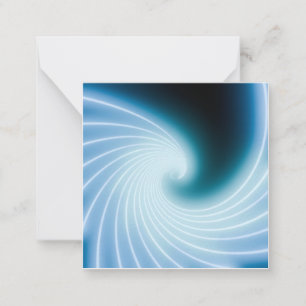 Blaue leuchtende Neon-Linienkunstwelle Mitteilungskarte
