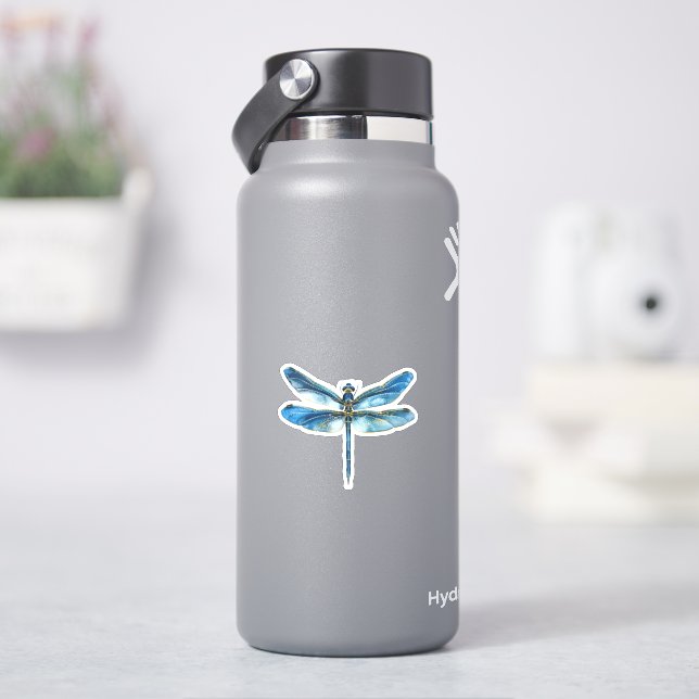 Blaue Libelle Aufkleber (HydroFlask)