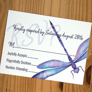 Blaue Libelle RSVP Beilagekarte Hinweiskarte