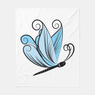 Blaue Libelle, süßes Shirt Fleecedecke