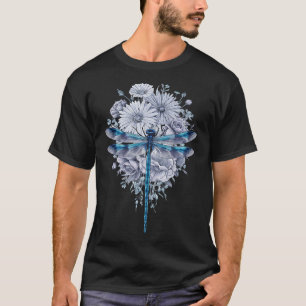 Blaue Libelle Wasserfarbeninsekten T-Shirt
