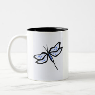 Blaue Libelle Zweifarbige Tasse