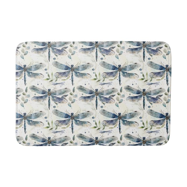 Blaue Libellen Badematte (Vorderseite)