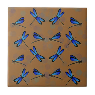 blaue Libellen Fliese