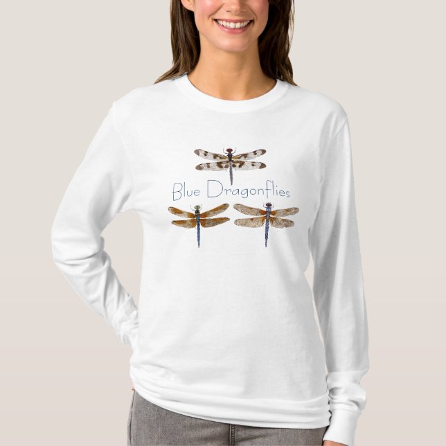 Blaue Libellen T-Shirt (Vorderseite)