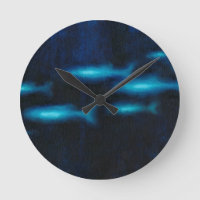 Blaue lichtdurchlässige Fisch-Silhouetten