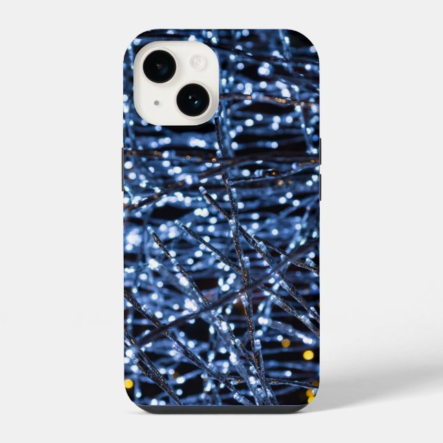 Blaue Lichter Abstract iPhone Case 14 Hülle (Rückseite)