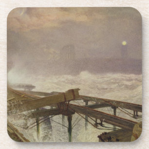 Blaue Lichter, Teignemouth Pier - Beleuchten der Untersetzer
