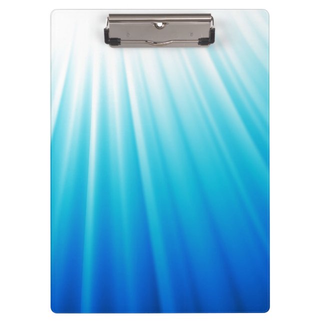 Blaue Lichtstrahlen des weißen Aqua Ombre Klemmbrett (Vorderseite)