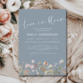 Blaue Liebe im Brautparty Blüte Wildblume Einladung