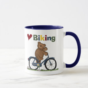 Blaue Liebe-radfahrende T-Shirts und Geschenke des Tasse