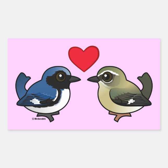 Blaue Liebe Rechteckiger Aufkleber (Vorderseite)
