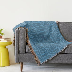 Blaue Liebe-Typografie-Wiederholungsmuster Decke