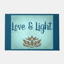 Blaue Liebe und Licht Fußmatte
