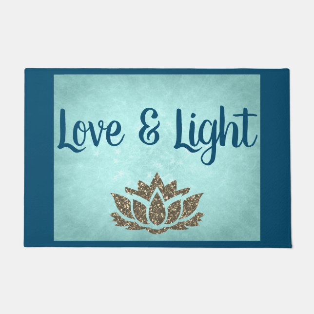 Blaue Liebe und Licht Fußmatte (Vorderseite)