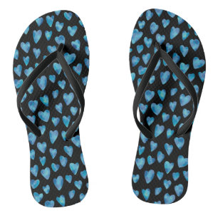 Blaue Liebe Wasserfarbe Flip Flops