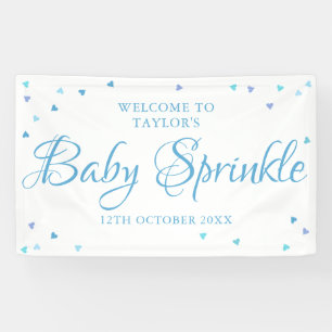 Blaue Liebesherzen Baby Sprinkle / Shower Begrüßun Banner