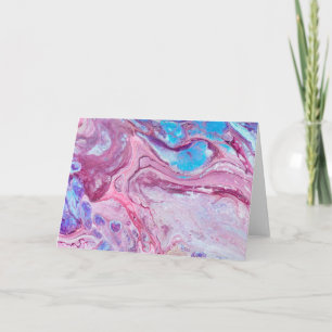 Blaue Lila Abstrakte Acrylflüssigkeit Karte