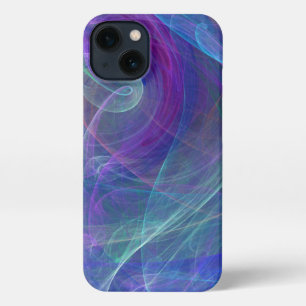 Blaue Lila Aquamarine Luftabstraktion iPhone Hülle