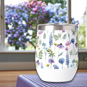 Blaue Lila Aquarell-Wildblume