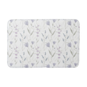 Blaue lila Aquarell-Wildblume Badematte