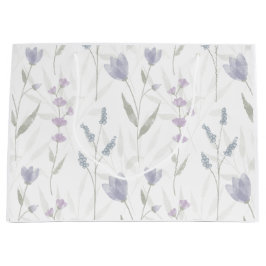 Blaue Lila Aquarell-Wildblume Große Geschenktüte