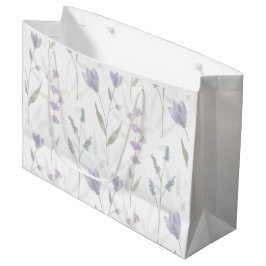 Blaue Lila Aquarell-Wildblume Große Geschenktüte