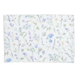 Blaue Lila Aquarell-Wildblume Kissenbezug
