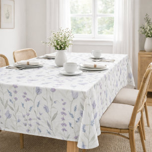Blaue lila Aquarell-Wildblume Tischdecke