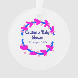 Blaue lila Babyparty-Blumenkranz Boho Namen hinzuf Ornament