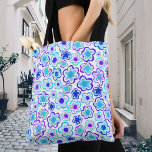 Blaue Lila Blume handGezeichnet Sommer Blütenblüte Tasche<br><div class="desc">Farbenfrohe blaue Lila Blume Muster HandGezeichnet Sommerblumenbeutel. Von Hand gezeichnet Blumen und Lila.</div>