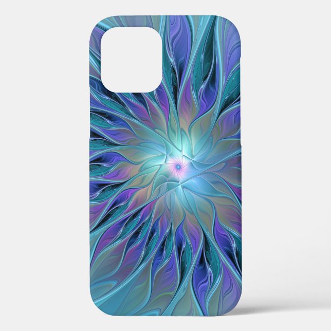 Blaue Lila Blume Traumstrecke Airolo - Fraktal Case-Mate iPhone Hülle (Rückseite)