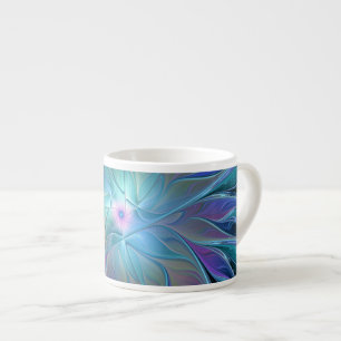 Blaue Lila Blume Traumstrecke Airolo - Fraktal Espressotasse