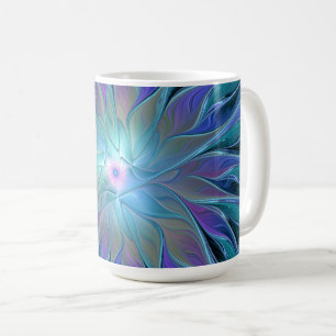 Blaue Lila Blume Traumstrecke Airolo - Fraktal Kaffeetasse