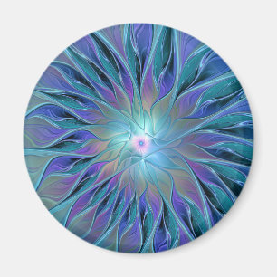 Blaue Lila Blume Traumstrecke Airolo - Fraktal Magnet