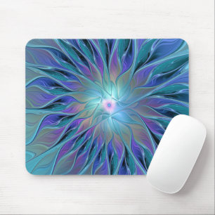Blaue Lila Blume Traumstrecke Airolo - Fraktal Mousepad