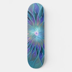 Blaue Lila Blume Traumstrecke Airolo - Fraktal Skateboard