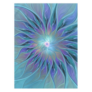 Blaue Lila Blume Traumstrecke Airolo - Fraktal Tischdecke
