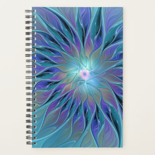 Blaue Lila Blumen Traum Abstrakt Fraktal Kunst Planer