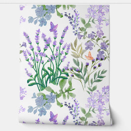 Blaue Lila Botanische Blumen Tapete