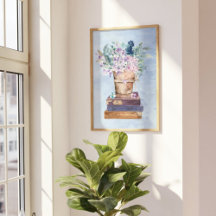 Blaue Lila Bücher und Blume Kunst und Kultur