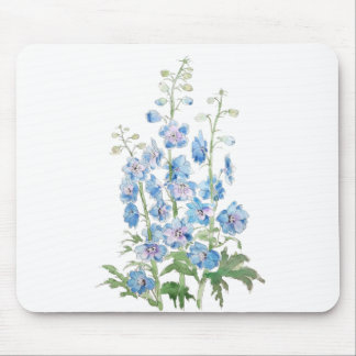 Blaue lila Delphinusfarbe und Aquarellfarbe Mousepad