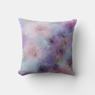 Blaue Lila Elegante Abstrakte Blume Vorlage Kissen