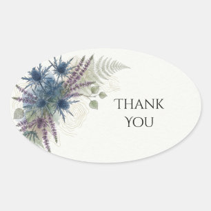 Blaue Lila Farn Danke Sticker