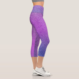 Blaue Lila Glitzer Capri Leggings