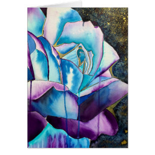 Blaue lila gotische Aquarellkunst Rose