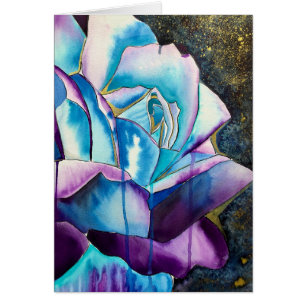 Blaue lila gotische Aquarellkunst Rose