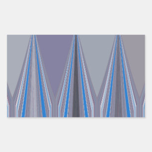 Blaue, lila, graue Chevron-Kunst im Druck Rechteckiger Aufkleber