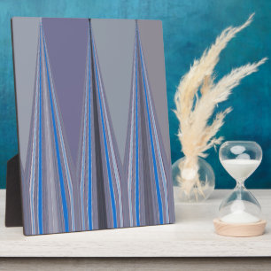 Blaue, lila, graue Chevron-Kunststoffdrucke Fotoplatte